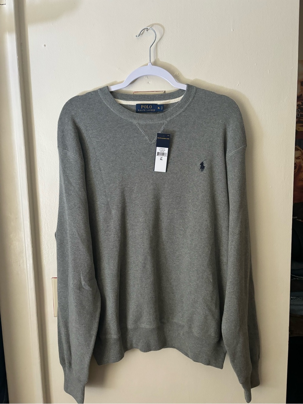 Polo Ralph Lauren men’s cotton crewneck pullover sweater size XL NWT gray